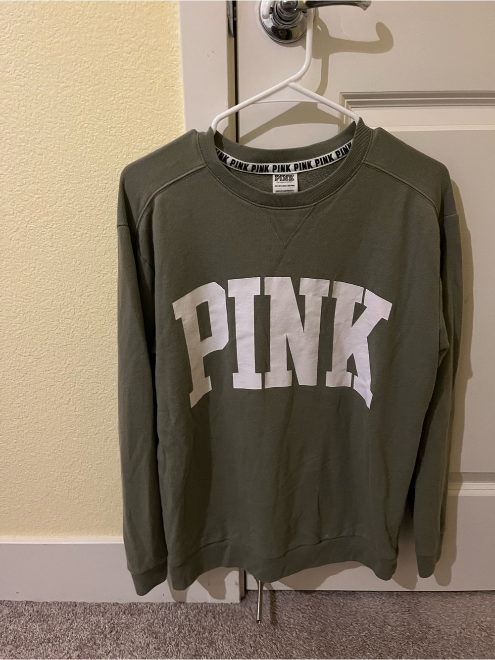 Victoria's Secret PINK Olive Green Crewneck Sweatshirt